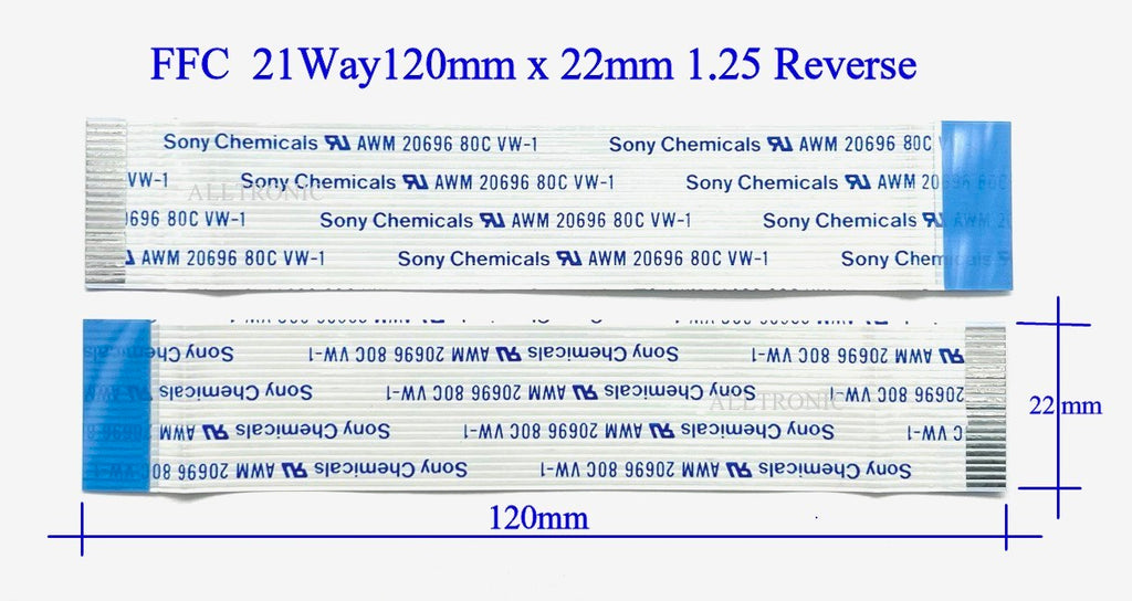 Flexible Cable FFC 21way 120mm x 22mm Reverse Pitch for Audio CD Player