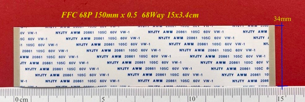 Flexible cable FFC 68way 150mm x 34mm FFC 68P 150x34mm 0.5mm Pitch for Audio / LED TV