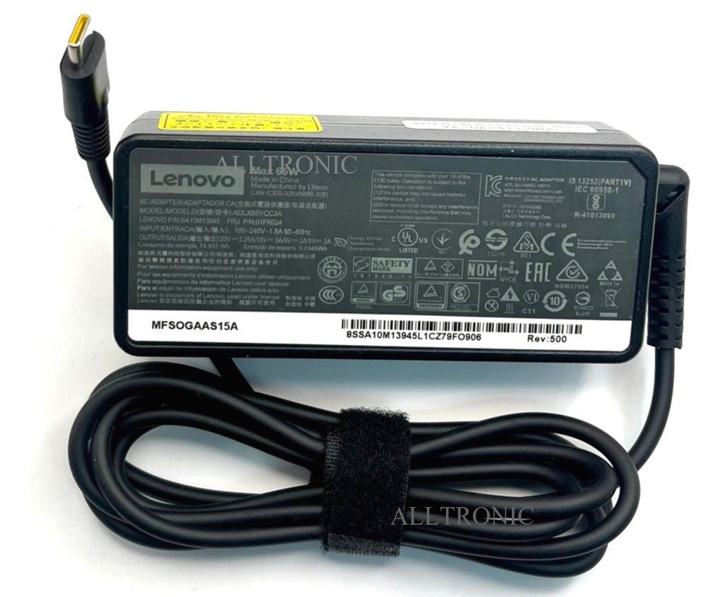 LED TV/Monitor AC Adaptor ADLX65YCC3A 20V 3.25A 65W for Type C Connector for Lenovo Thinkpad (Safety Approved)