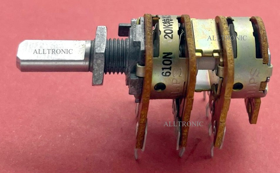 Genuine Audio Rotary Potentiometer 610N 20KΩX3 12mm by Alps