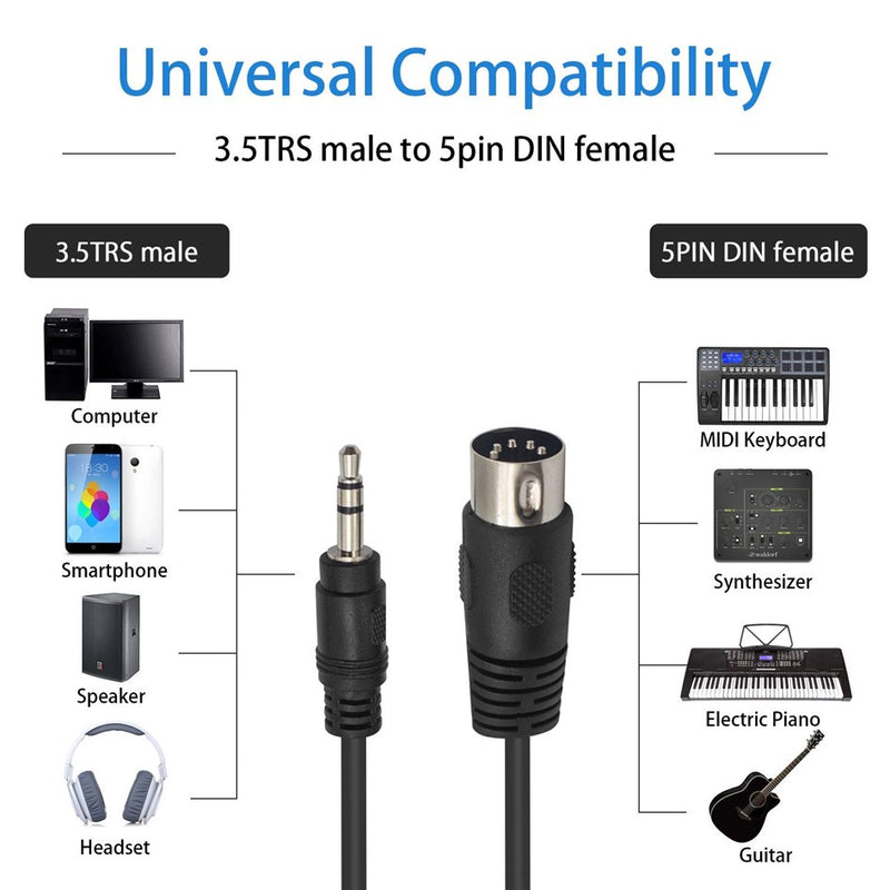 Cavo audio Spina Din 5 pin Spina jack stereo da 5 pin maschio a 3,5 mm 0,5 m 1,5 m 3 m  44