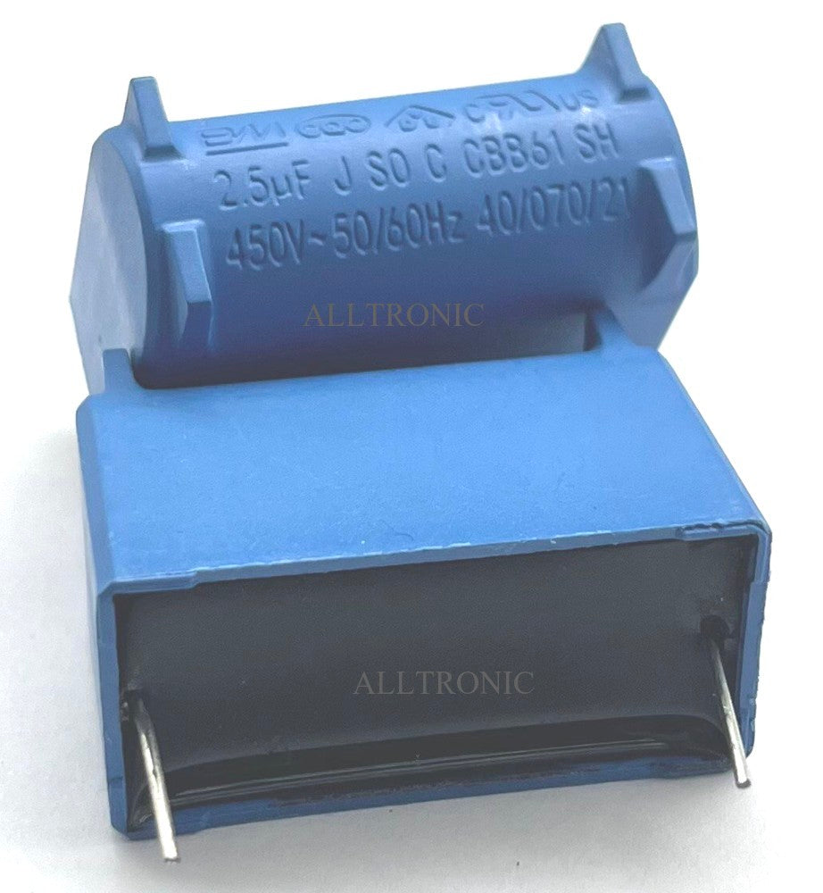 Air conditioner / Aircon / AC Capacitor CBB61 450VAC 2.5µF / 2.5uF - 2Pin PCB Mount