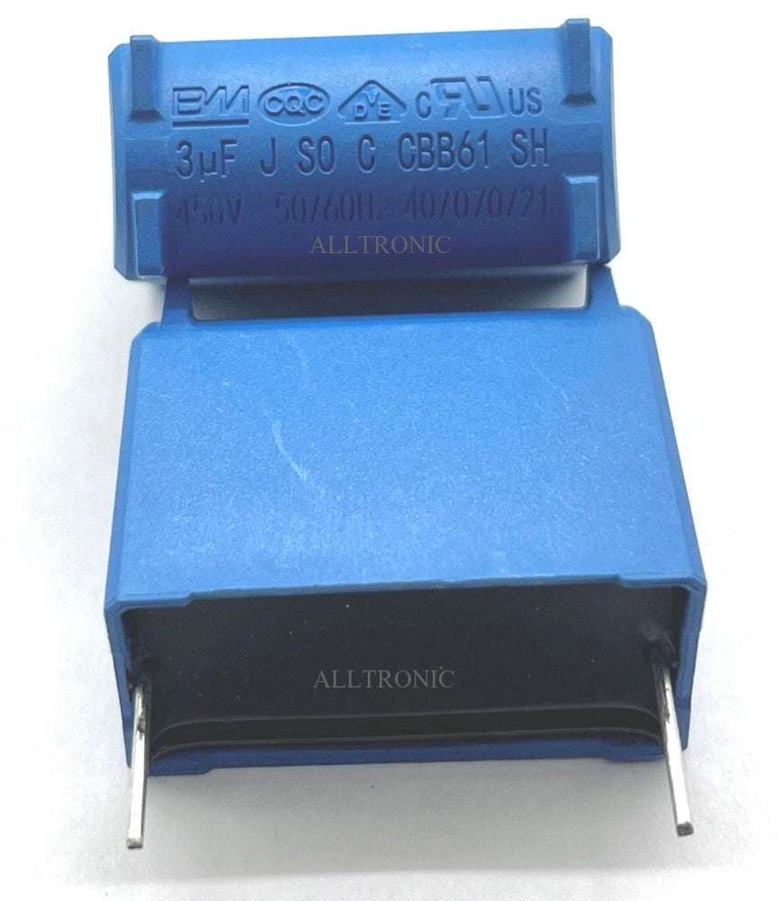Air conditioner / Aircon / AC Capacitor CBB61 450VAC 3µF / 3uF 450V - 2Pin PCB Mount