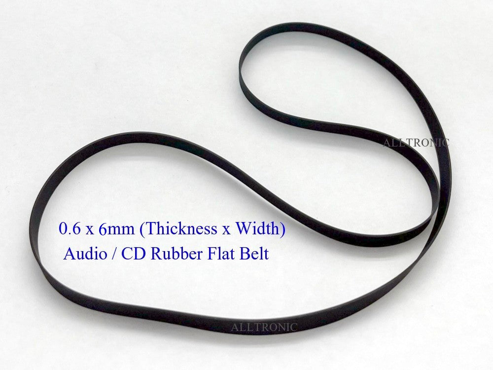 Audio Turntable Belt / Rubber Flat Belt / Belt 0.6x6mm ( I x W) for Cassette / Turntable /CD / DVD