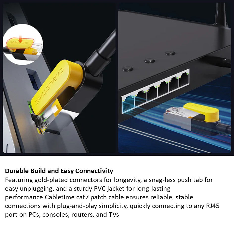 10Gbps Cat7 1M / 2M /3M /5M /10M 15M 20M Ethernet Patch Cable Cabletime CAT 7