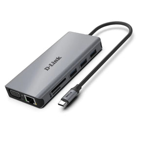 D-Link DUB-M1150 (11 IN 1) USB-C Docking Hub Type C  to Ethernet , USB-C PD 100W, 3x USB3.0 ,HDMI 4K, VGA,3.5MM Audio Port , SD and Micro SD Card Slot