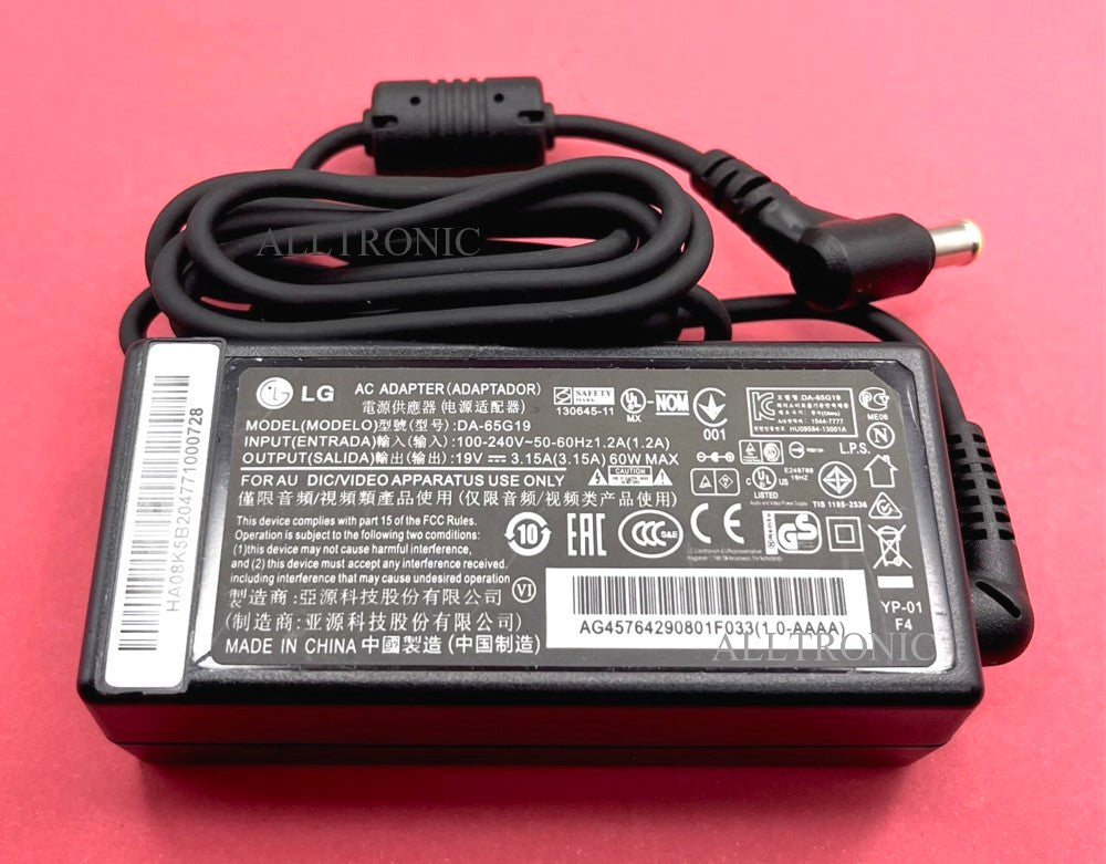 LED TV/Monitor AC Adaptor DA-65G19 19V 3.15A 60W for LG Monitor Display