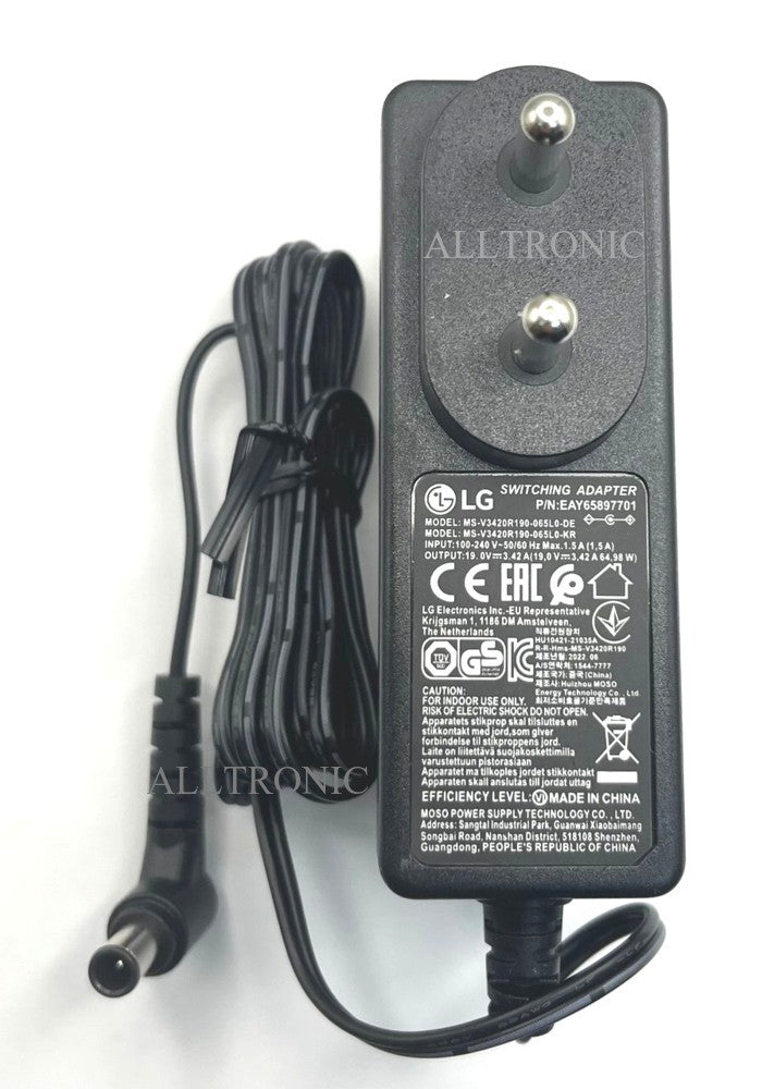 LED TV/Monitor AC Adaptor MS-V3420R190 19V 3.42A 98W for LG Monitor Display