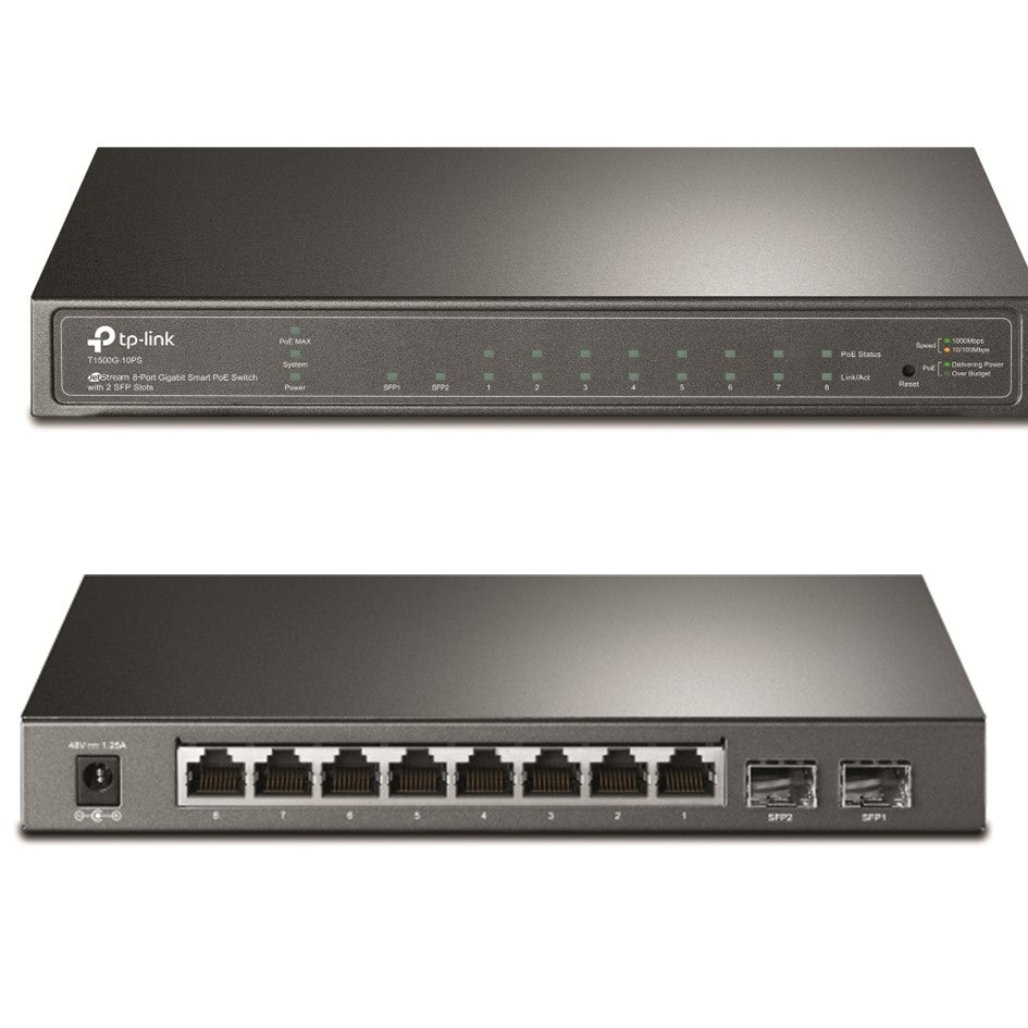 TP-Link TL-SG2210P OMADA Smart 8-Port Gigabit Smart PoE Switch with 2 SFP Slots/ 8 POE Ports 61W POE budget