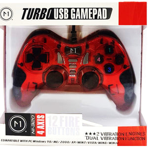 GamePad Joystick Controller USB interface N1-320 with Dual Vibration Function 12Fire Buttons 4Axis Blue Red