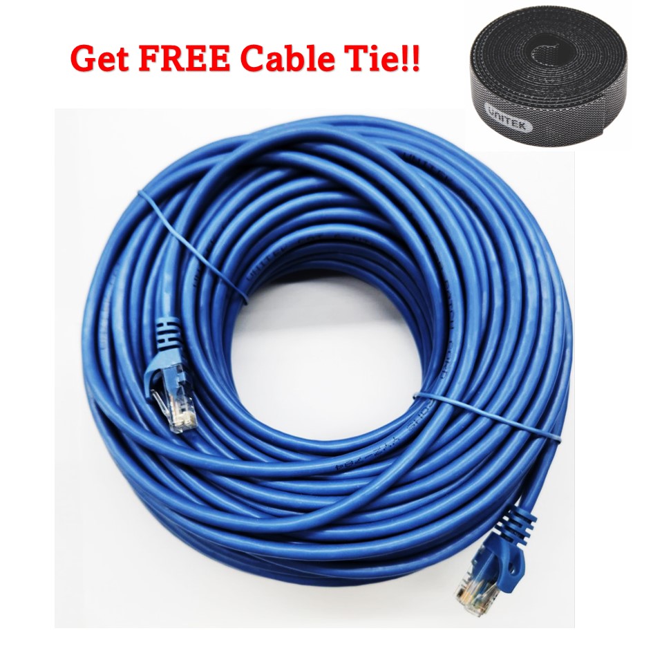 CAT6 20M / 25M / 30M UTP RJ45 Ethernet Cable CAT 6 Unitek (24AWG) Get Free Reusable Cable Tie
