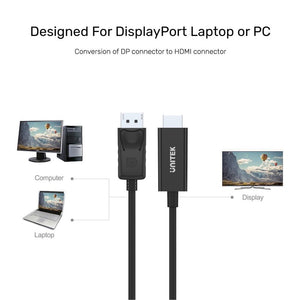 Display Port to HDMI Cable 1080P Full HD 1.8Meter Y5118CA - Unitek