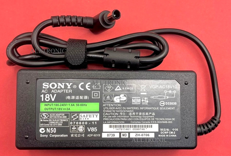 LED TV/Monitor AC Adaptor VGP-AC18V10 18V 3A for Sony Viao (Safety Approved)