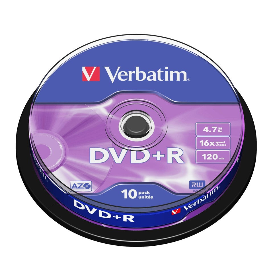 Verbatim Dvd+R 4.7GB 10Pcs #43498