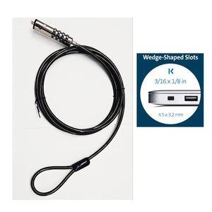 Wedge Lock  / Noble Lock  Notebook Security Cable Number Combination Lock LU-206