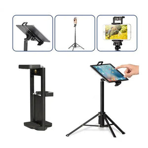 2 IN 1 Dual Purpose Clip Holder for Phone / Tablet (Tripod/Selfie Stick Mount) YunTeng YT01