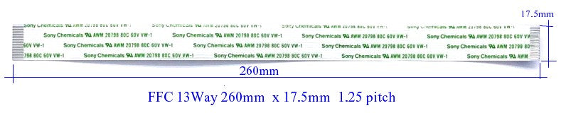 Flexible cable FC 13way 260mm x 17.5mm  1.25mm Pitch