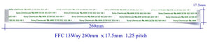Flexible cable FC 13way 260mm x 17.5mm  1.25mm Pitch