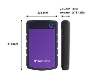 Transcend StoreJet 25H3 USB 3.1 Gen 1 Portable HDD 1TB, 2TB, 4TB Blue/Purple