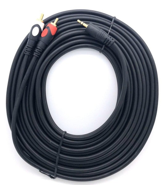 Audio Cable Stereo 3.5mm to 2RCA 5Meter (Male/Male)