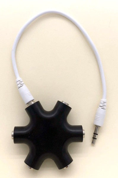 Audio Stereo 3.5mm 6way Multi Headphone Adapter 1 in 5 Out Stereo Hub