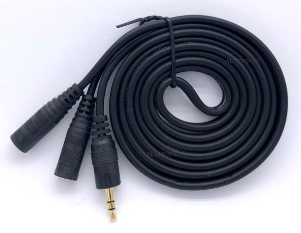 Aux Audio Cable 3.5mm Male to 2X Female (M/F) 1.5Meter