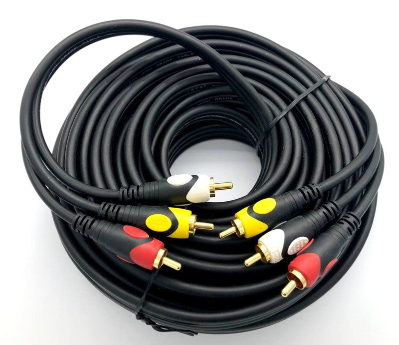 Audio Video Cable / RCA Cable 3RCA to 3RCA 10Meter  (Male/Male)