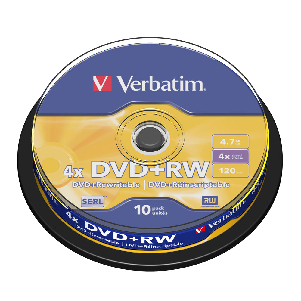 Verbatim Dvd+Rw 43488 DVD re-writable 10Pcs/cake box