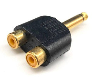 Audio/Video Jack 6.3mm Male to 2X RCA Female