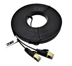Lan Cable Cat 7 STP Flat (Black) 1m / 2m