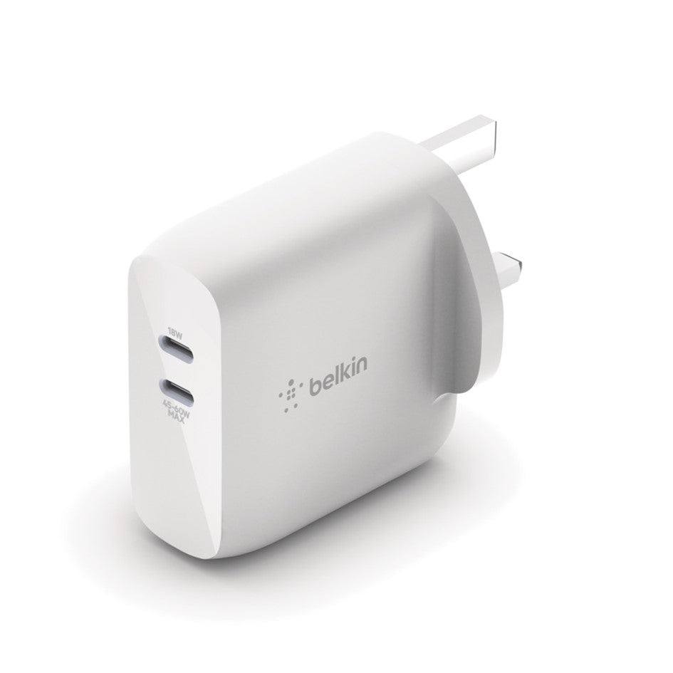 Belkin Dual USB-C PD Gan Wall Charger Model: WCH003myWH