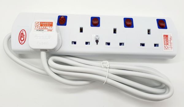 CTP 4 Way / 5 Way 2 Meter Power Socket Extension Safety Approved –  Alltronic Computer Singapore