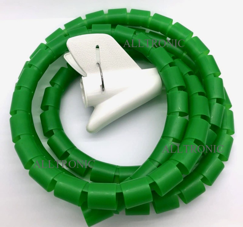 Cable Organizer 22mm Diameter 1.5Meter Green with Zipper