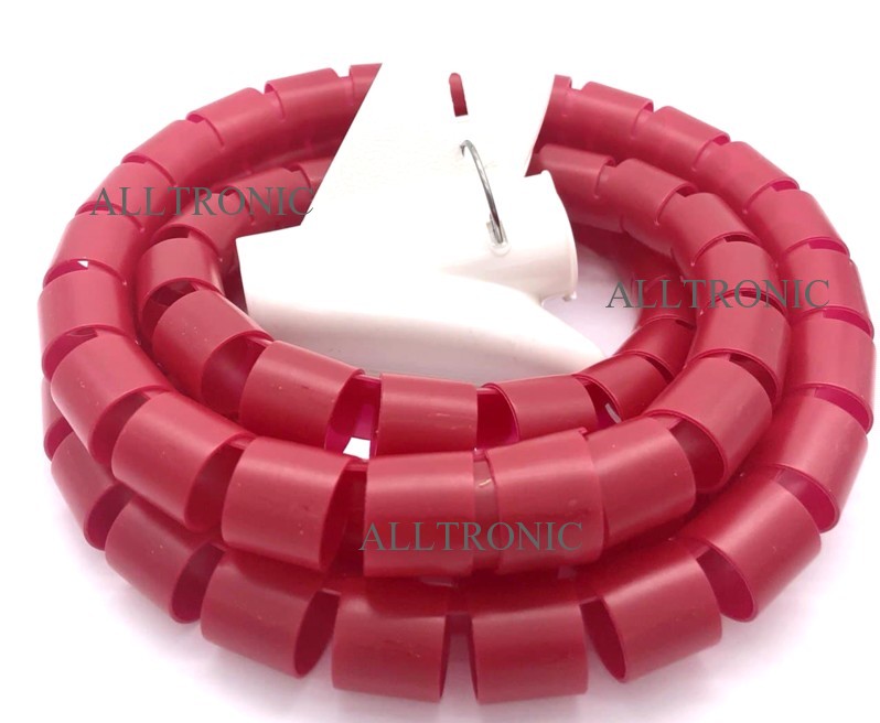 Cable Organizer 22mm Diameter 1.5Meter Red with Zipper