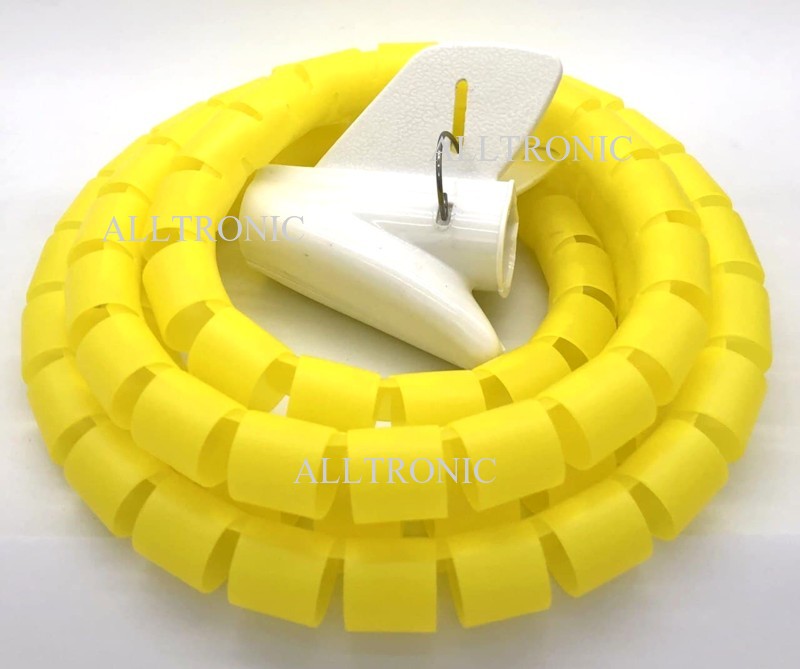 Cable Organizer 22mm Diameter 1.5Meter Yellow with Zipper
