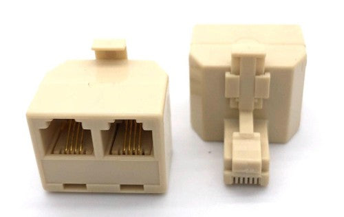 Telephone Connector RJ11 Splitter 1 Male to 2 Female