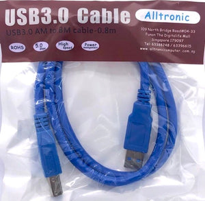 Cable USB3.0 AM to BM 0.8Meter Male /Male Type AB DU302