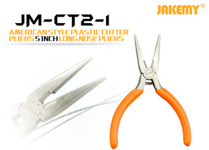 Jakemy JM-CT2-1 American Style Plastic Cutter Pliers 5 inch Long Nose Pilers