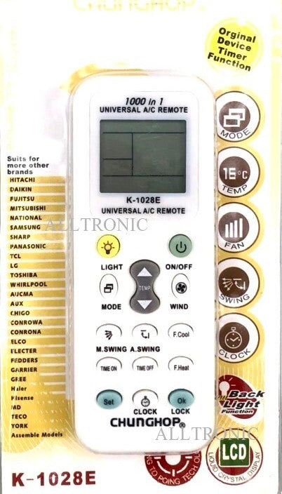 Remote Control Universal Aircon remote 1000 in 1 K1028E / K-1028E  CHUNGHOP