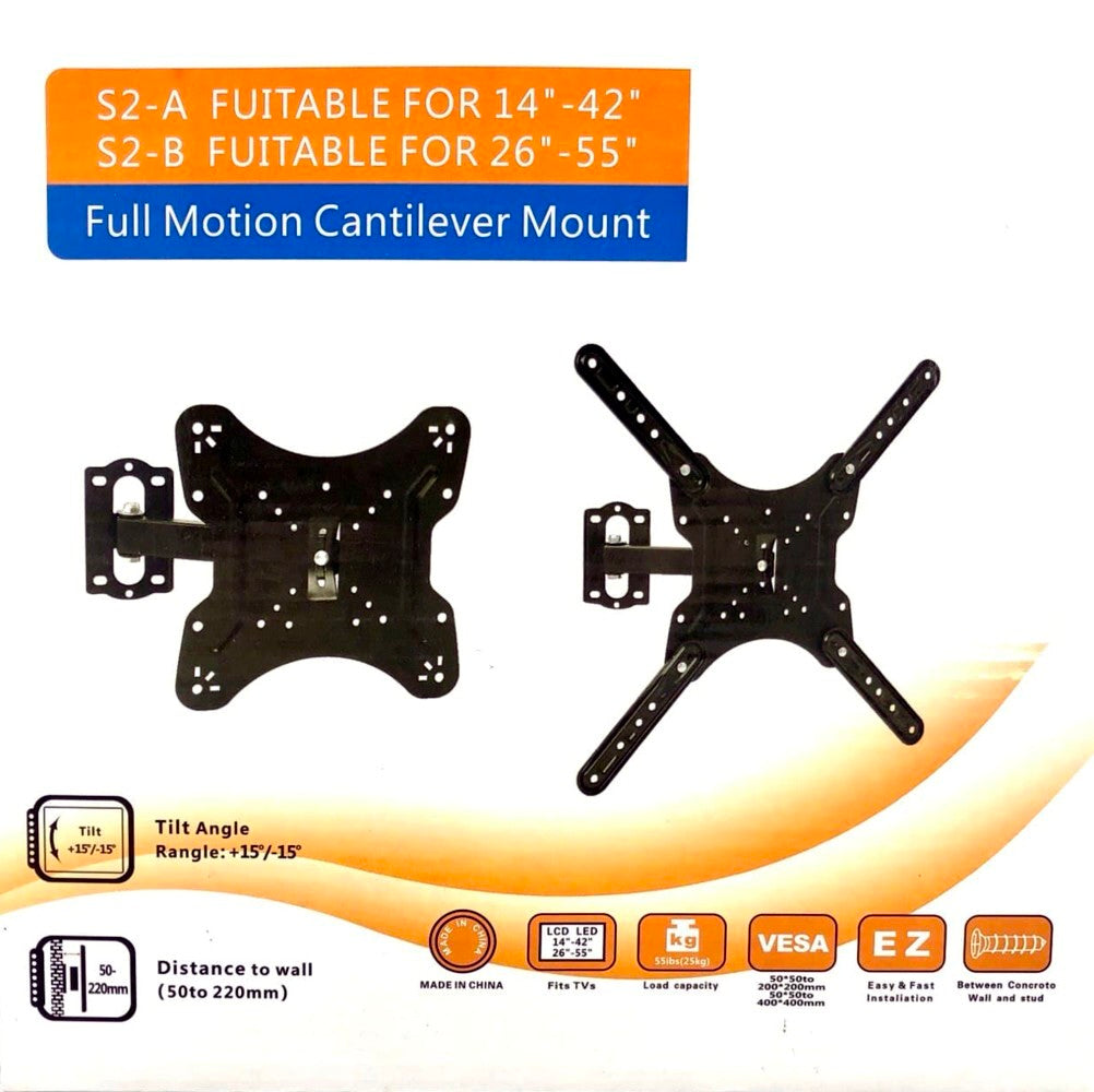 LCD LED Flat Panel Wall Mount S2A/ Monitor Arm Mount 14-42" Model : S2-A