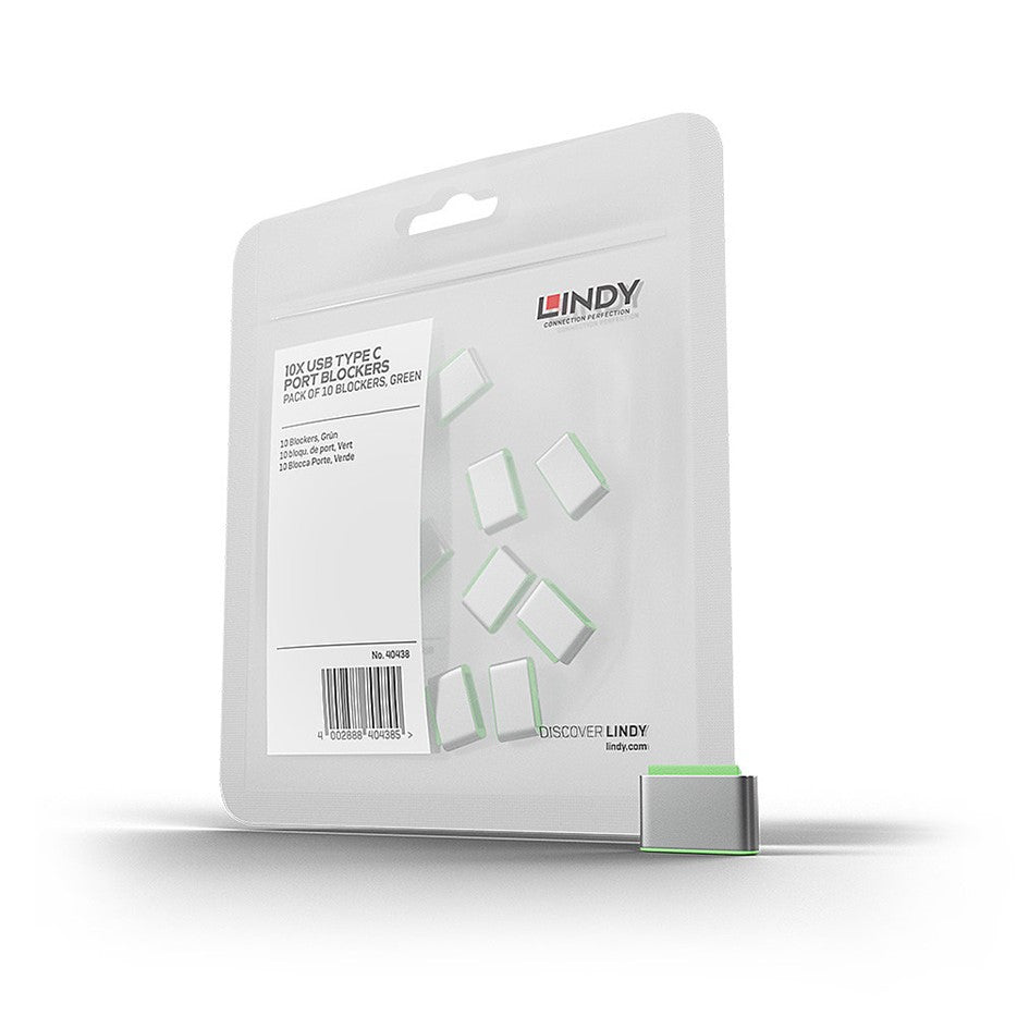 Lindy USB Type C Blocker - Pack of 10pcs Green 40438