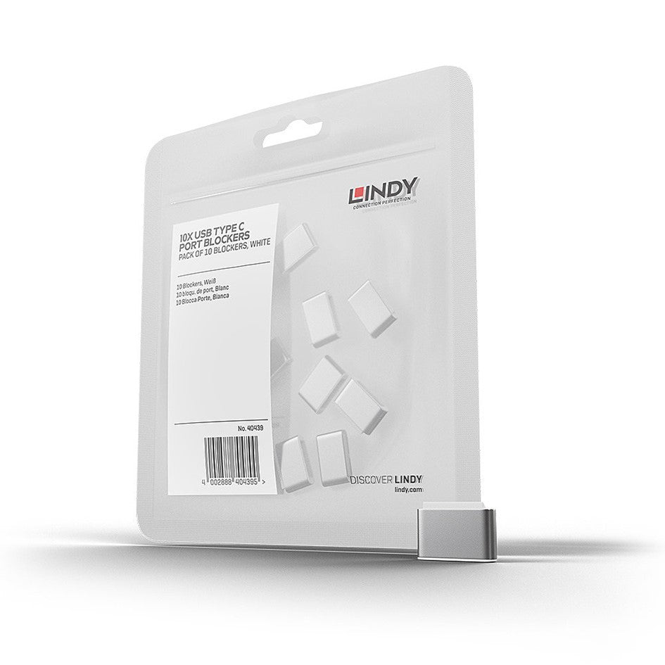 Lindy USB Type C Blocker - Pack of 10pcs White 40439