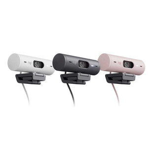 Logitech Brio 500 Full HD Webcam with Noise Reduction Mics / Graphite: 960-001423  / Off-white: 960-001429 / Rose: 960-0014