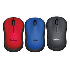 Logitech M221 Wireless Mouse Silent Charcoal / Blue / Red