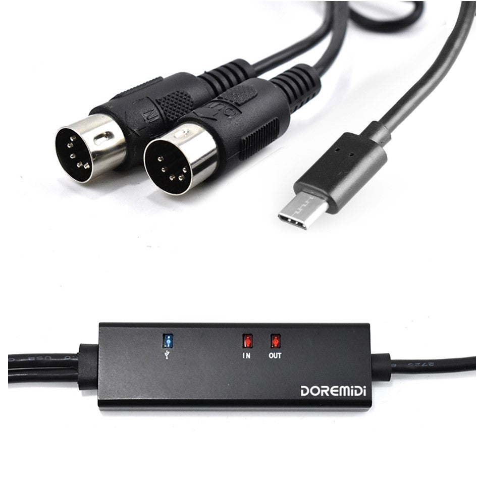 USB TypeC to MIDI  / Type C to MIDI Cable Doremidi MTU-11 (support Win, Mac, ios, Android)