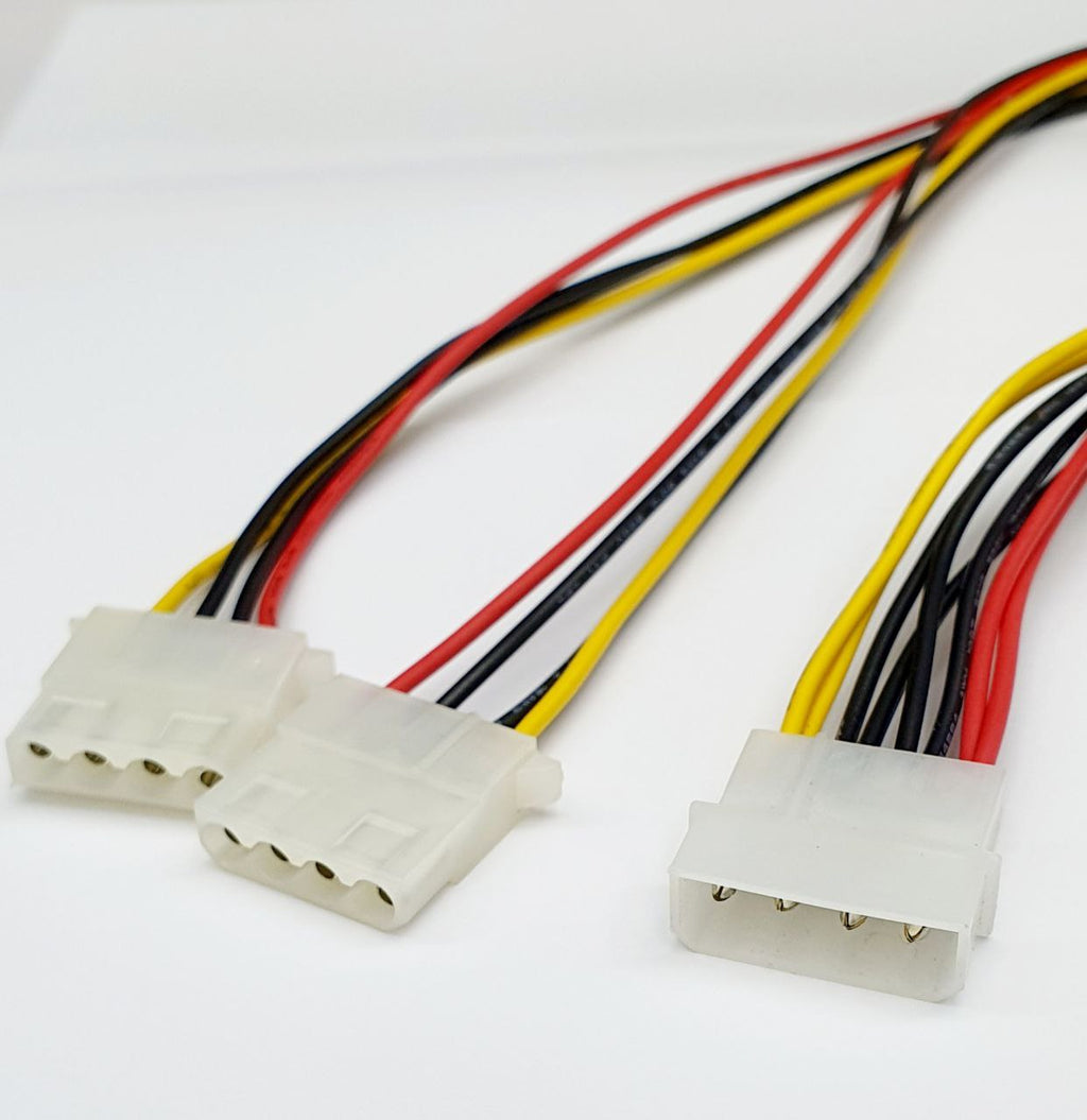 Molex Extension Cable 4Pin Male to 2x Female 46cm