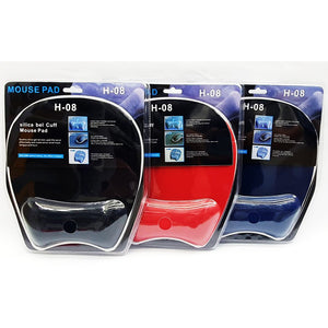 Antislip Ergonomic Mousepad with Wristrest H08 / H-08  Black / Blue / Red / Size - Large
