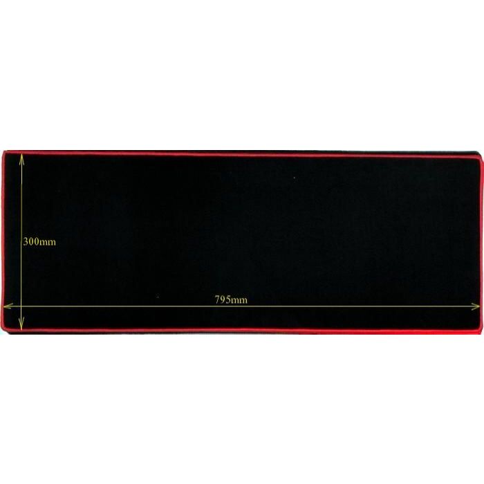 Anti Slip Ergonomic Gaming Mousepad 300 x 800 x 3mm Black with Red Trim (Matte)