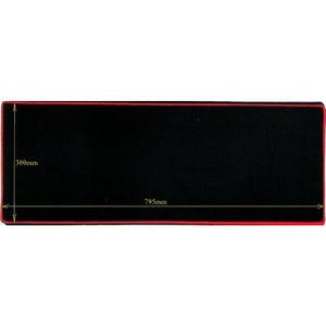 Anti Slip Ergonomic Gaming Mousepad 300 x 800 x 3mm Black with Red Trim (Matte)