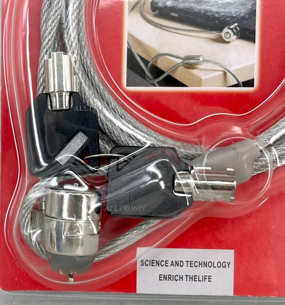 Laptop Security Lock / Notebook Cable Key Lock 1.8 Meter F&K